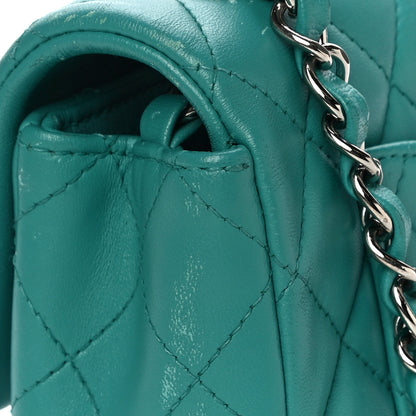 Chanel Lambskin Quilted Mini Rectangular Flap Turquoise 14 of 16