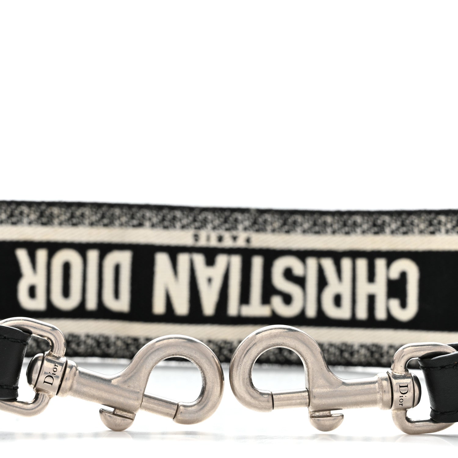 Christian Dior Canvas Embroidered Shoulder Strap Black White 5 of 5