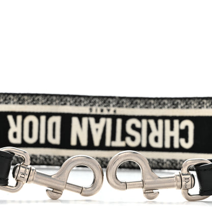 Christian Dior Canvas Embroidered Shoulder Strap Black White 5 of 5