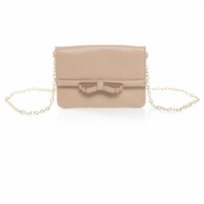 Valentino Garavani Leather Bow Chain Strap Beige 1 of 8
