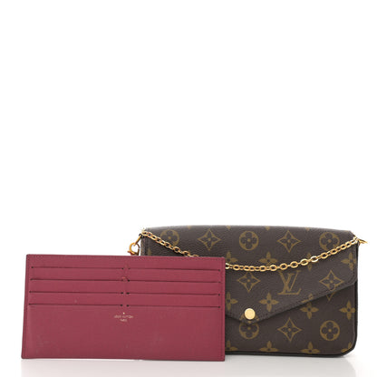 Louis Vuitton Monogram Pochette Felicie Chain Wallet Fuchsia 3 of 13
