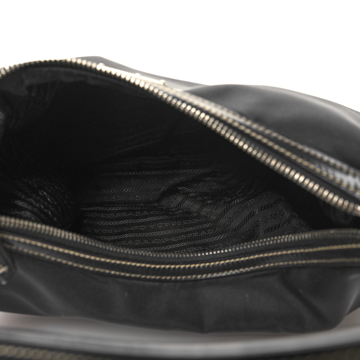 Prada Tessuto Nylon Saffiano Hobo Black 5 of 11