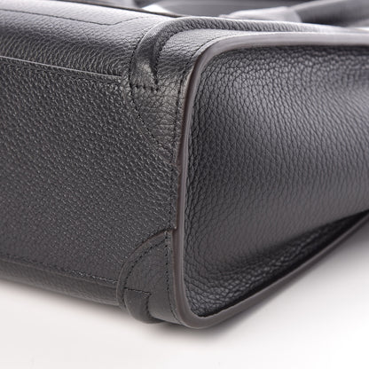 Celine Drummed Calfskin Nano Luggage Black 9 of 9