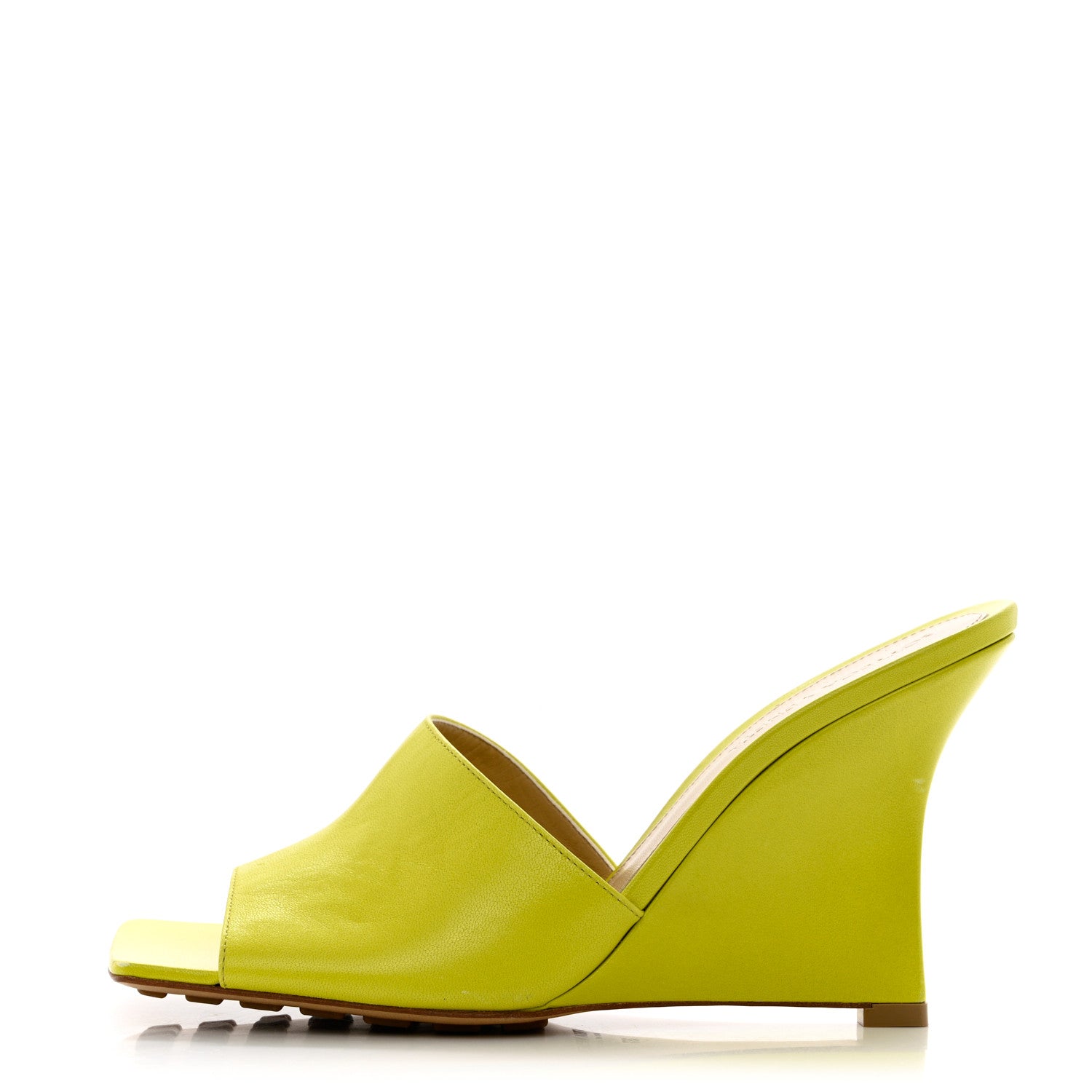 Bottega Veneta Lambskin Stretch Wedge 90mm Sandals 37 Kiwi 1 of 9