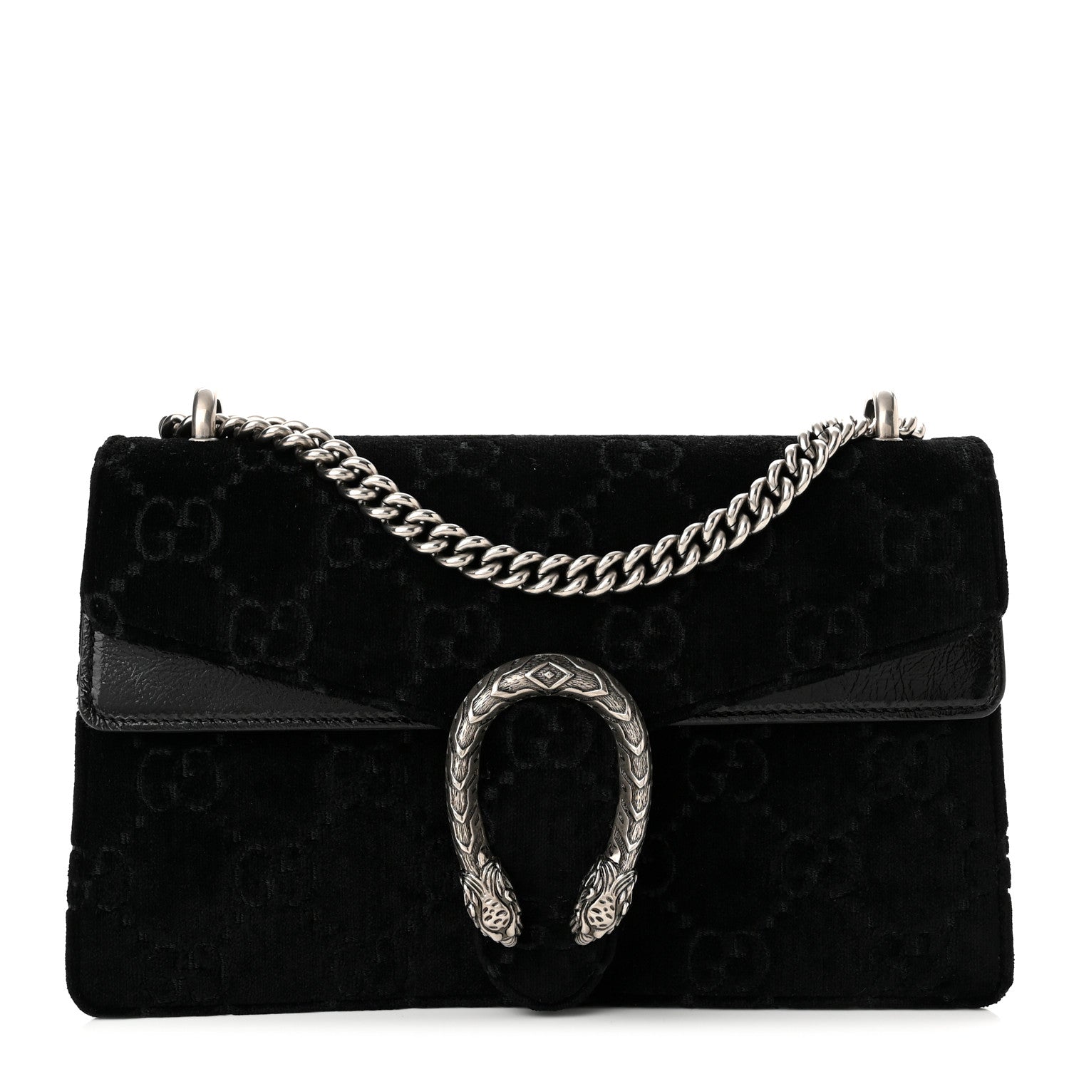 Gucci Velvet GG Monogram Small Dionysus Shoulder Bag Black 1 of 10