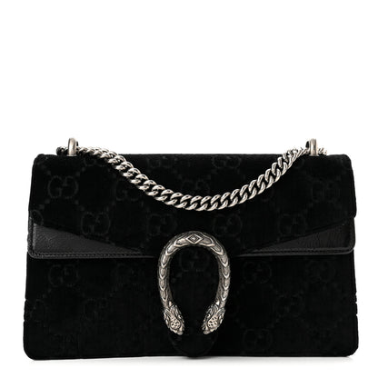 Gucci Velvet GG Monogram Small Dionysus Shoulder Bag Black 1 of 10