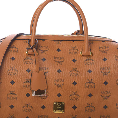 MCM Visetos Boston Bag Cognac 10 of 10