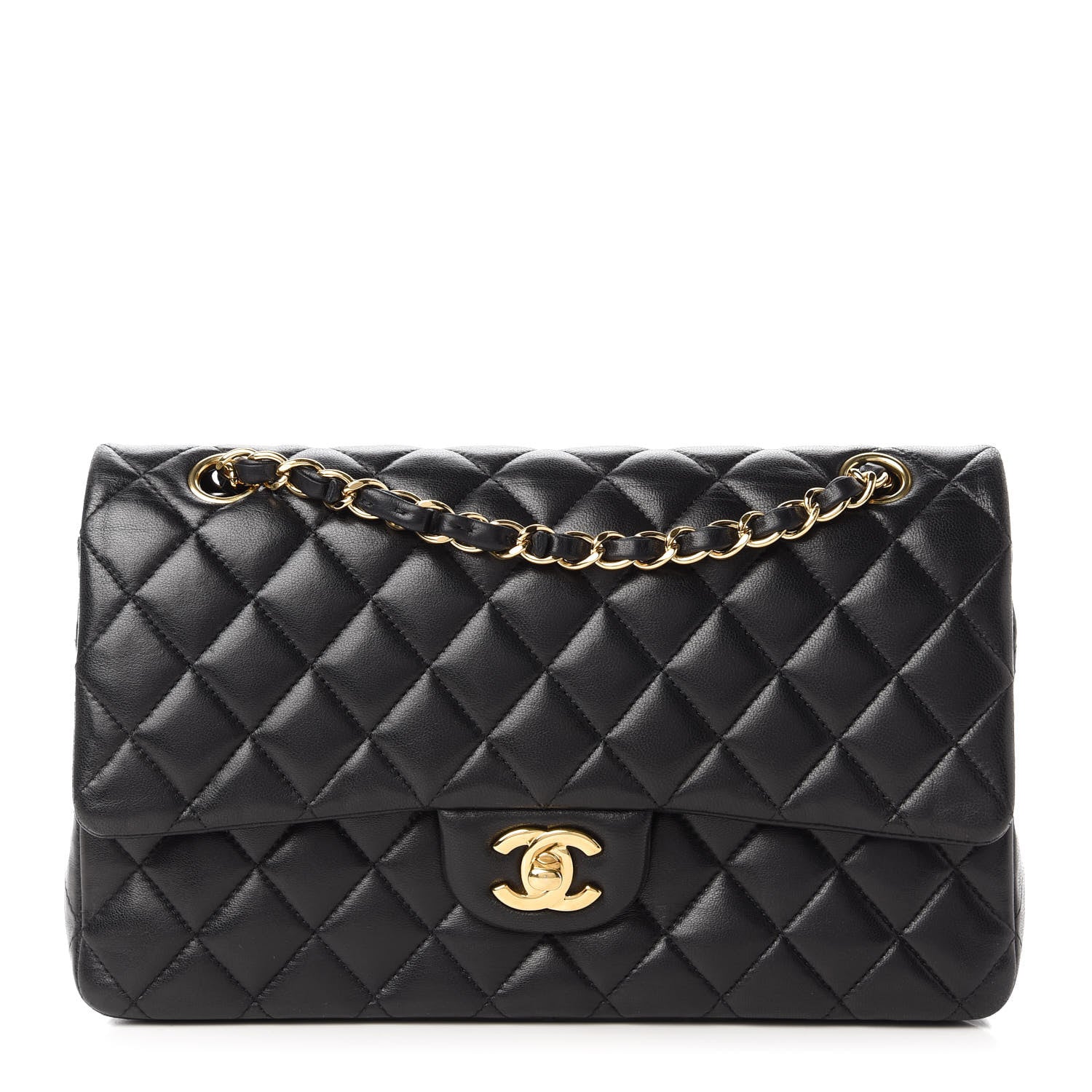 Chanel Lambskin Quilted Medium Double Flap Black 1 of 10