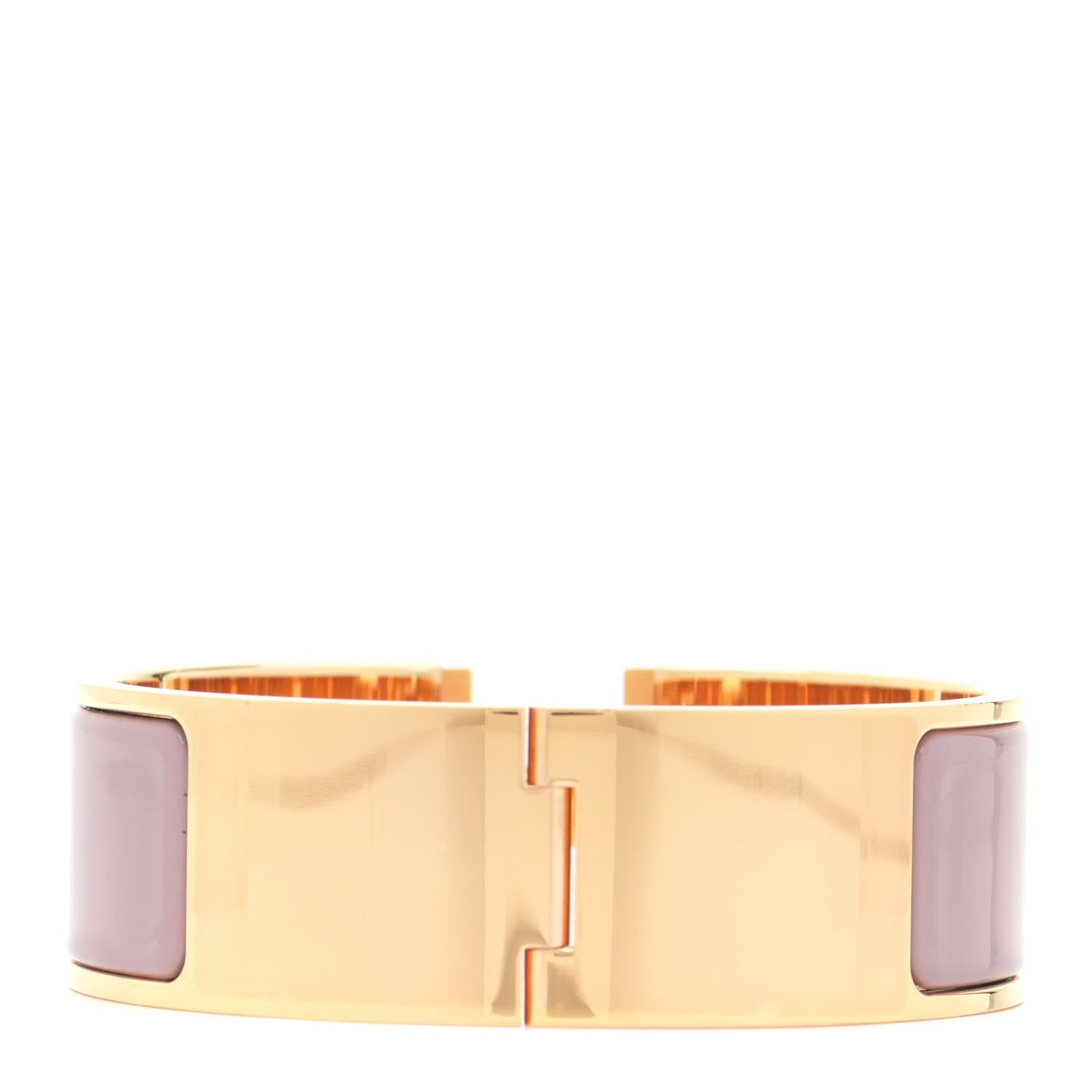Hermes Enamel Wide Clic Clac H Bracelet PM Bois De Rose 3 of 5