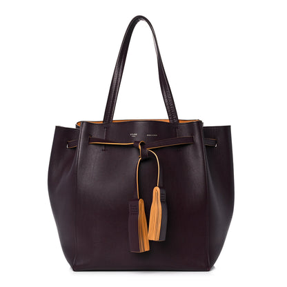 Celine Smooth Calfskin Small Tassel Cabas Phantom Burgundy 1 of 18