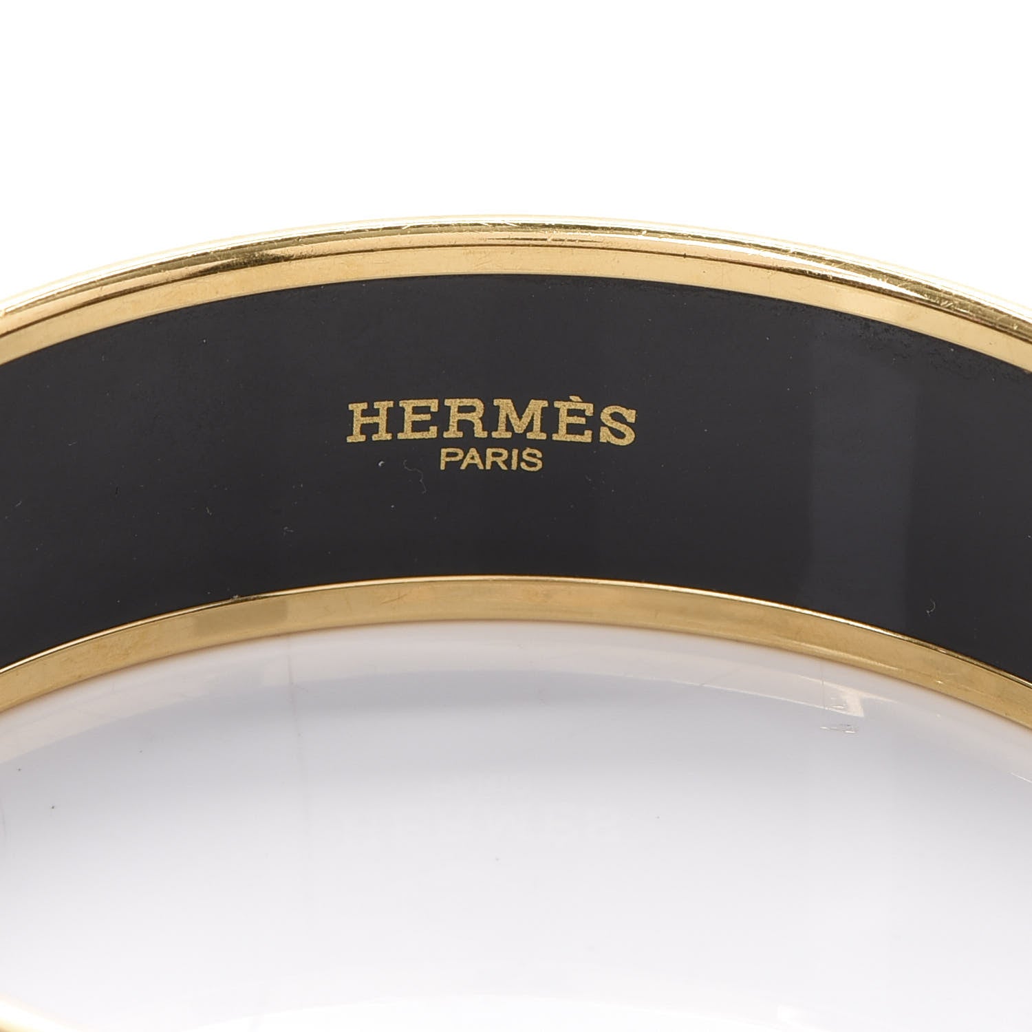 Hermes Enamel Printed Wide Balcons du Guadalquivir Bracelet 62 Gold 4 of 5