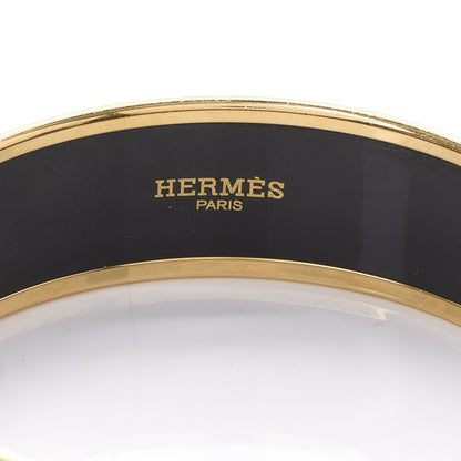 Hermes Enamel Printed Wide Balcons du Guadalquivir Bracelet 62 Gold 4 of 5