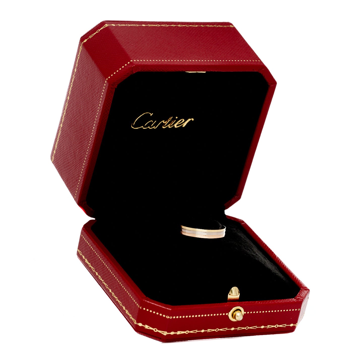 18K Pink White Yellow Gold 3.5mm Vendome Louis Cartier Wedding Band Ring 49 5