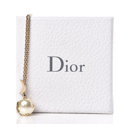 Christian Dior Resin Pearl Moon Stellaire Necklace Gold 7 of 7