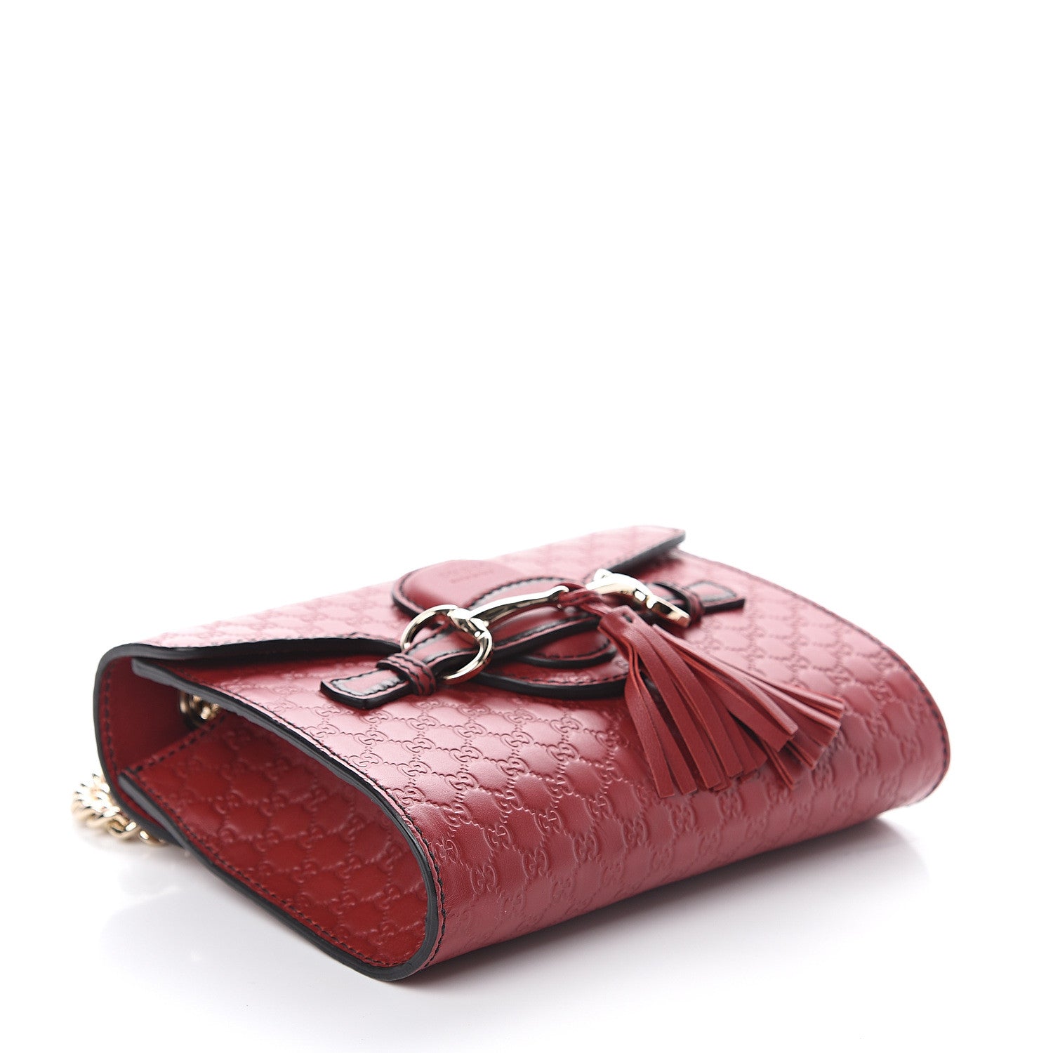 Gucci Soft Microguccissima Mini Emily Chain Shoulder Bag Rosso 3 of 6