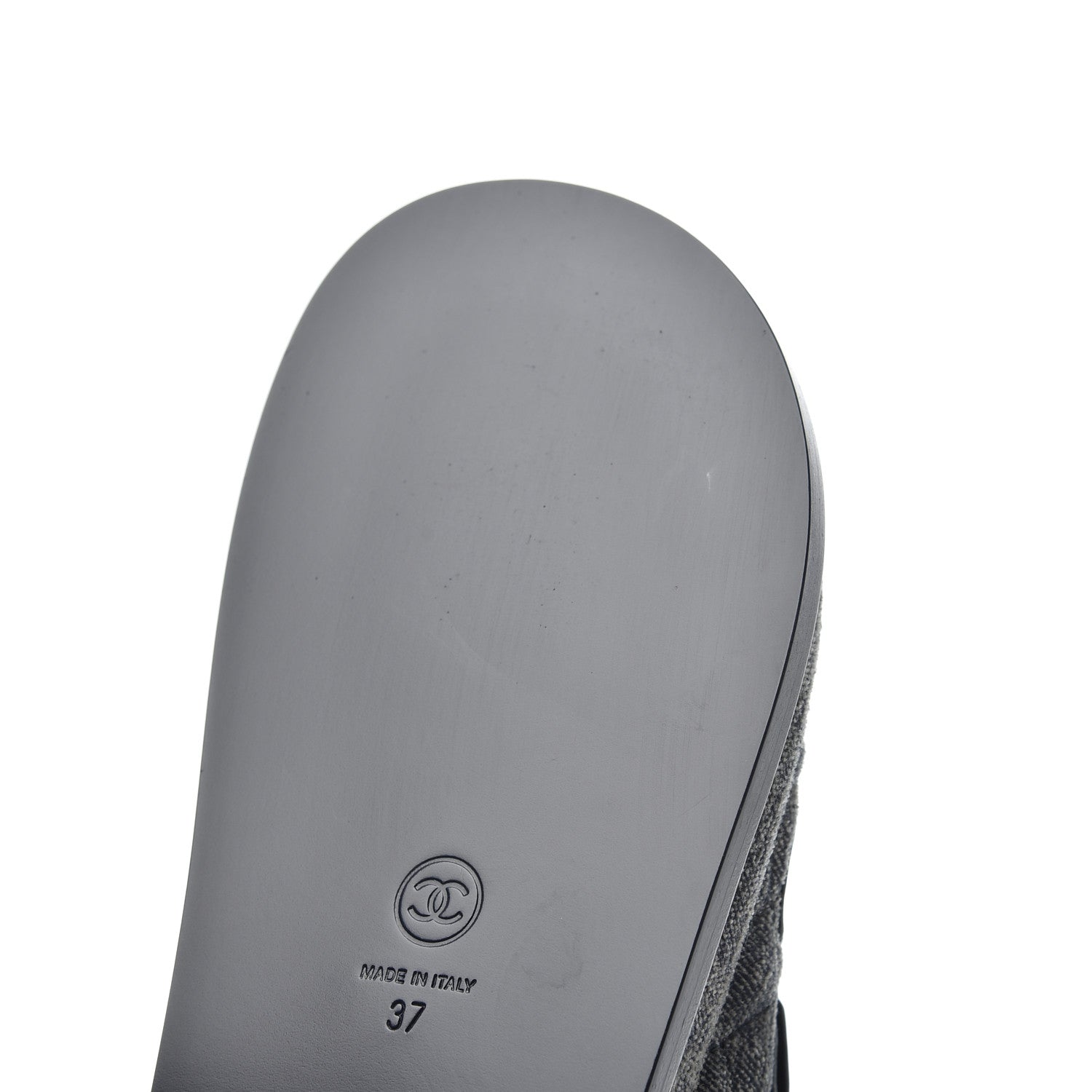 Chanel Velvet Velcro Dad Sandals 37 Grey 9 of 11