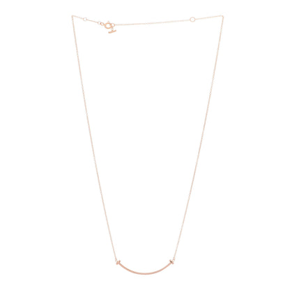 Tiffany 18K Rose Gold Small T Smile Pendant Necklace 3 of 6