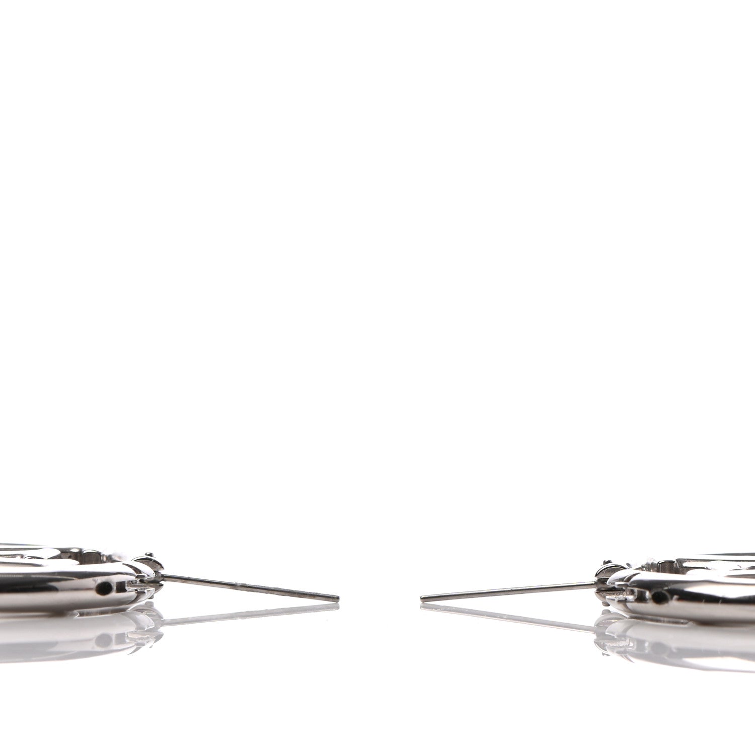 Louis Vuitton Palladium Louise Hoop Earrings Silver 3 of 5