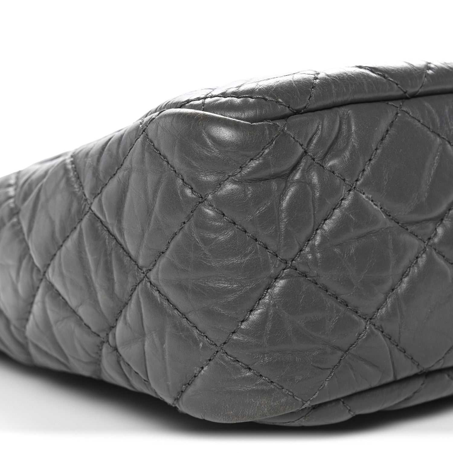 Chanel Aged Calfskin Quilted Large Reissue Camera Case Grey 9 of 12