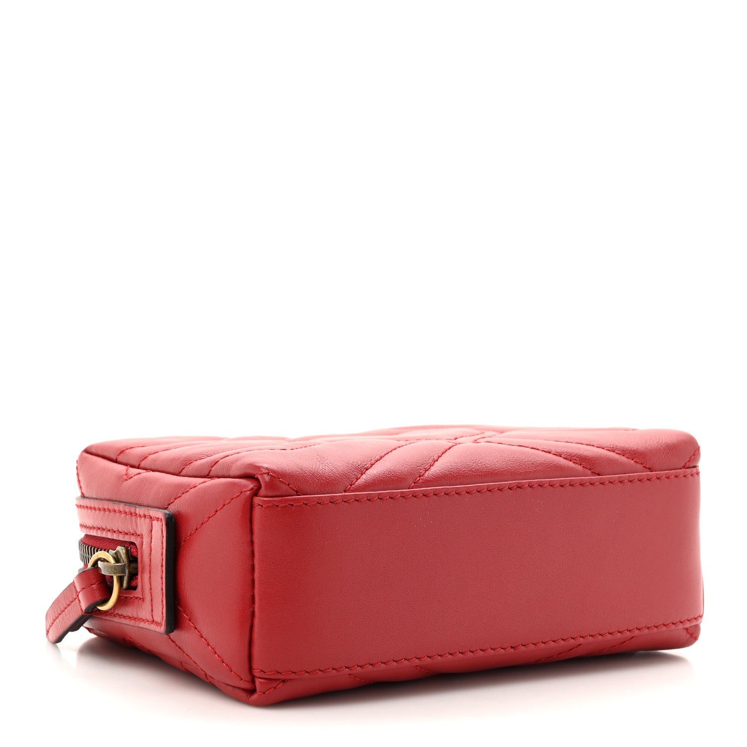 Gucci Calfskin Matelasse GG Marmont Cosmetic Case Hibiscus Red 4 of 8