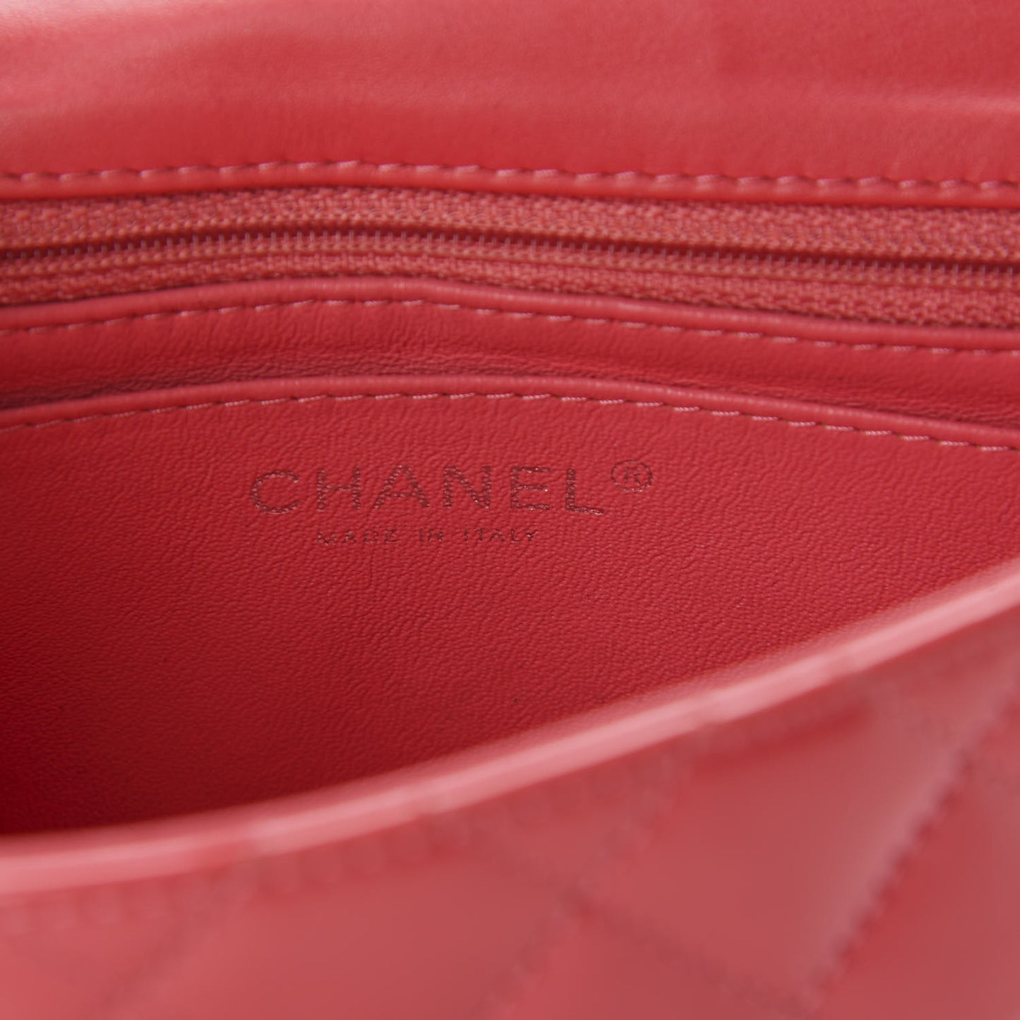 Patent Quilted Mini Square Flap Pink