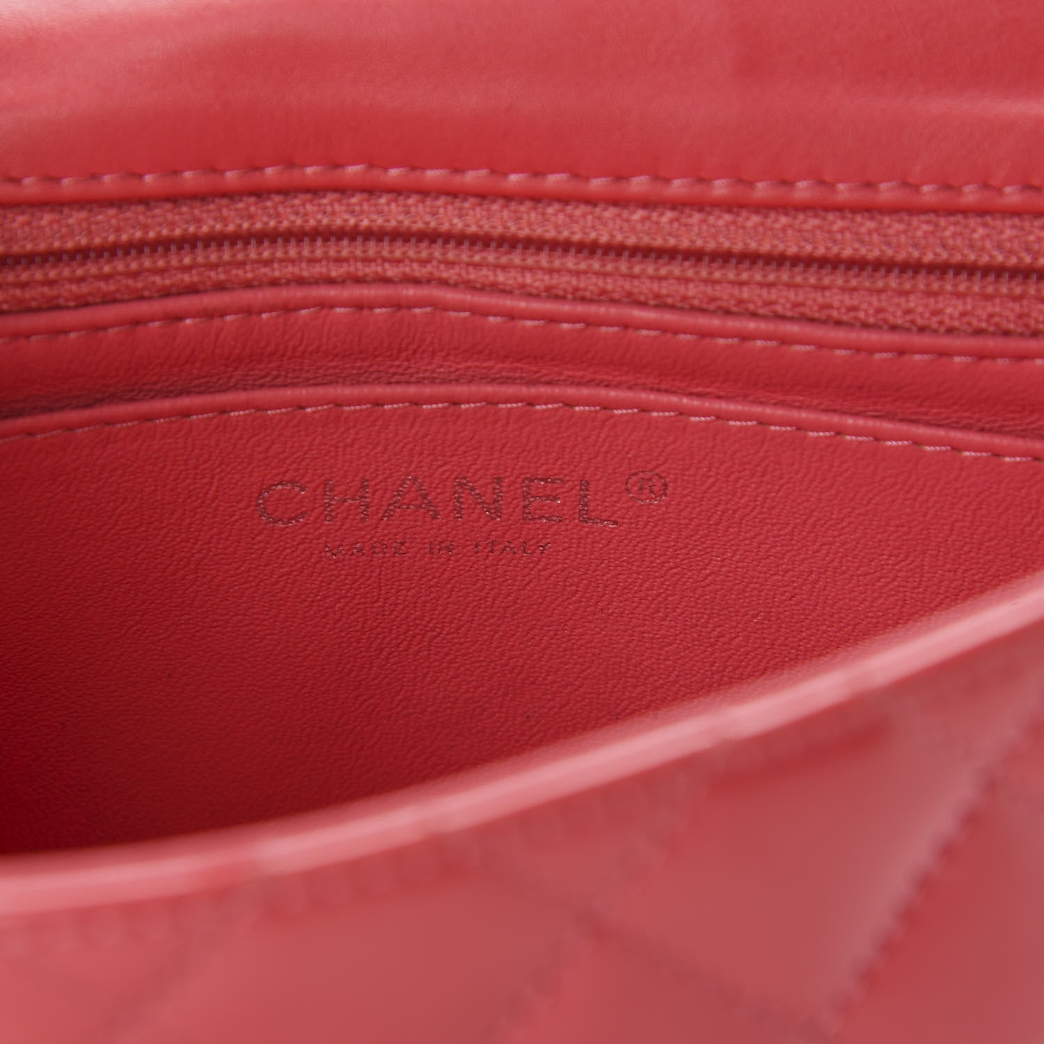 Chanel Patent Quilted Mini Square Flap Pink 9 of 11