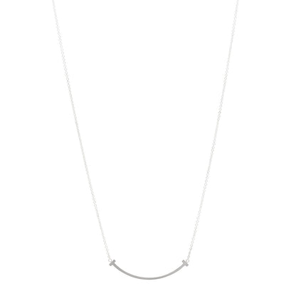 Tiffany Sterling Silver Small T Smile Pendant Necklace 1 of 5