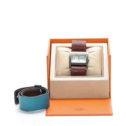 Hermes Stainless Steel Chevre Mysore 31mm Belt Quartz Watch Rouge H 8 of 8
