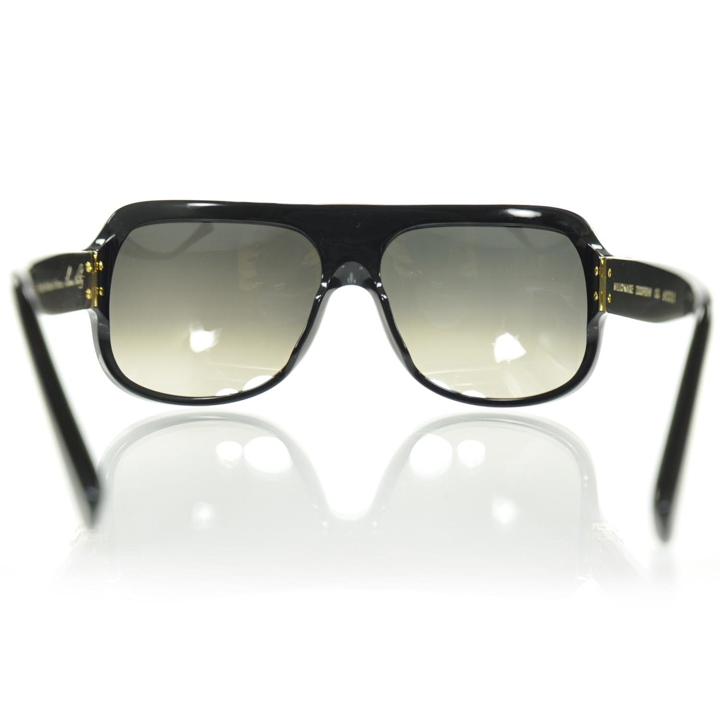 Millionaire Sunglasses Black w Gold Plated Lenses