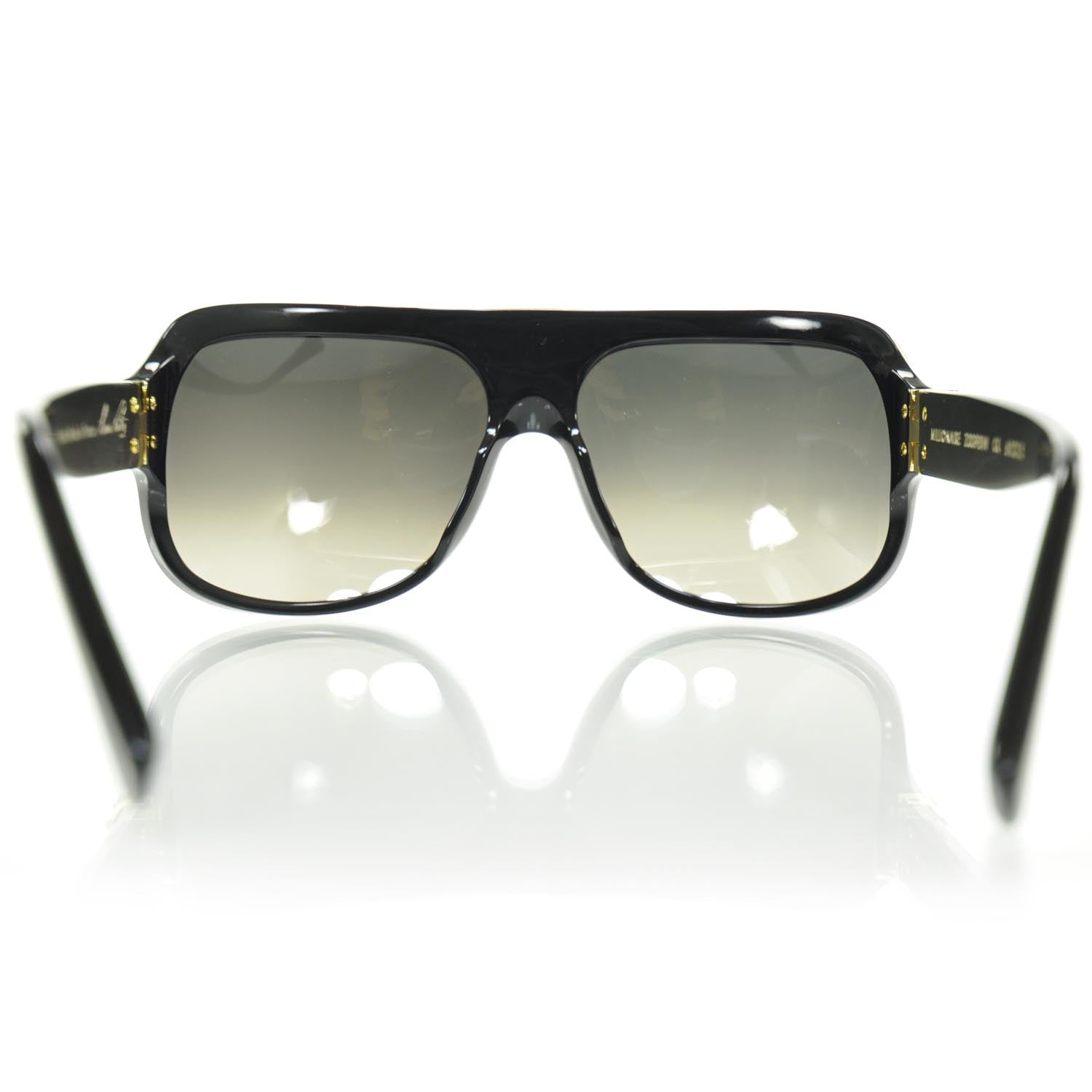 Louis Vuitton Millionaire Sunglasses Black w Gold Plated Lenses 4 of 8