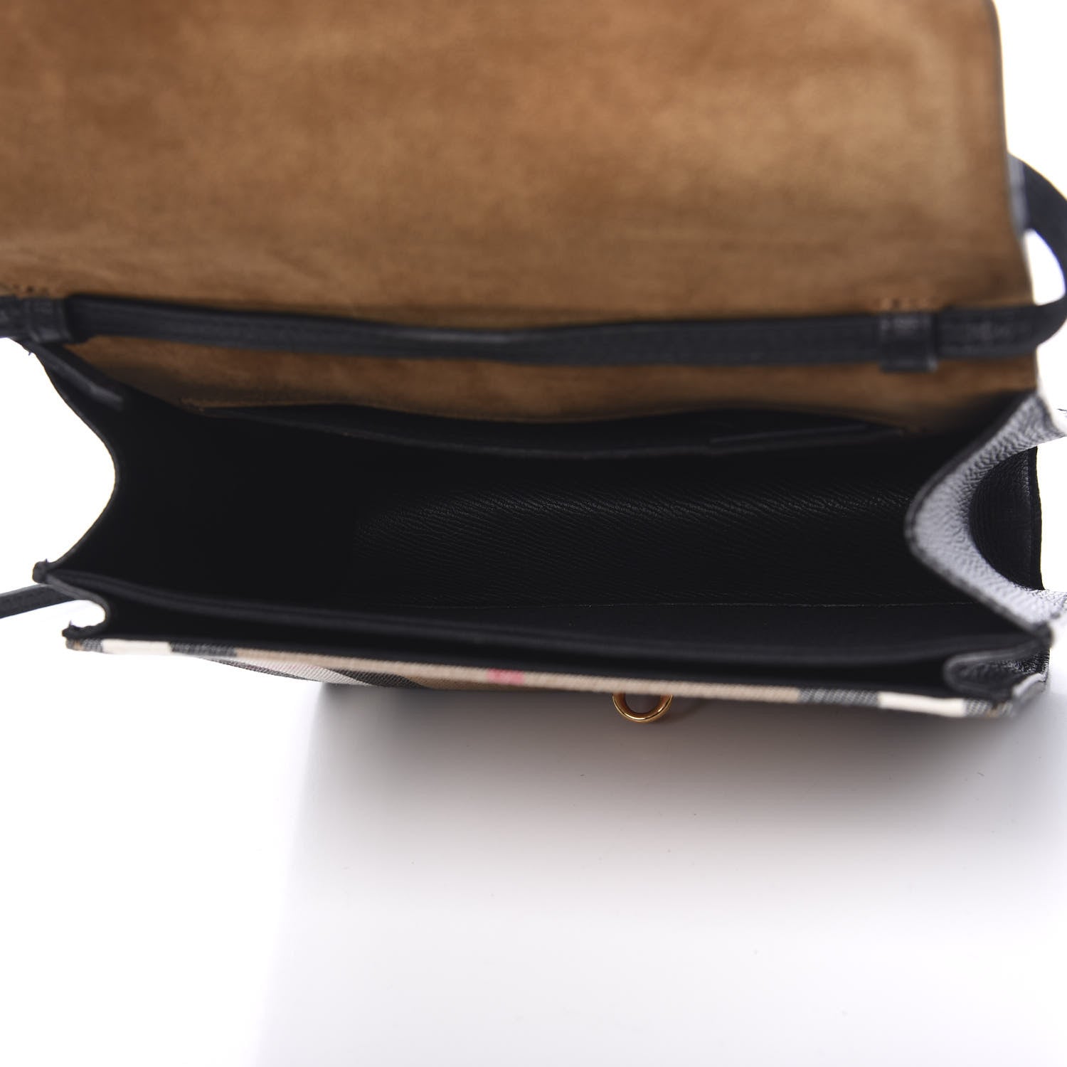 Burberry Derby Calfskin House Check Small Macken Crossbody Bag Black 4 of 11