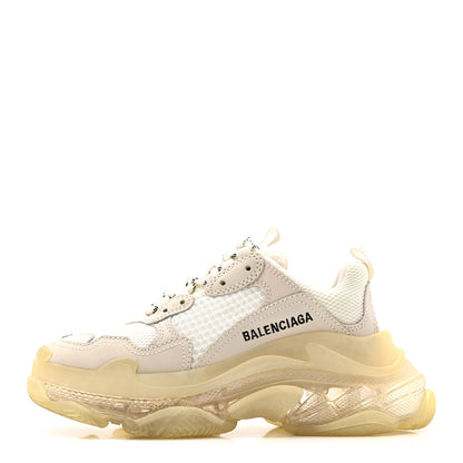 Balenciaga Fabric Mesh Clear Sole Womens Triple S Sneakers 36 Honeycomb White 1 of 12