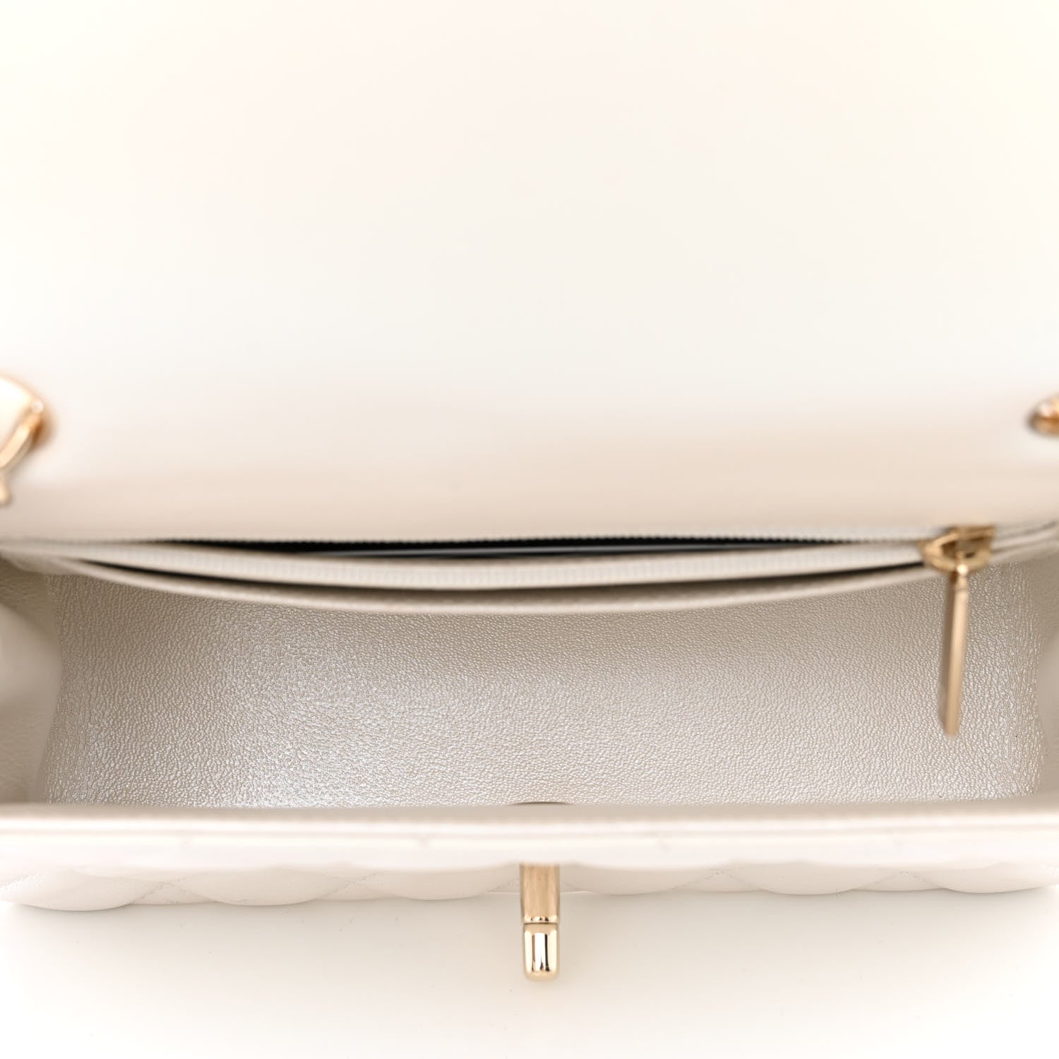 Chanel Iridescent Calfskin Quilted Mini Rectangular Flap White 5 of 11