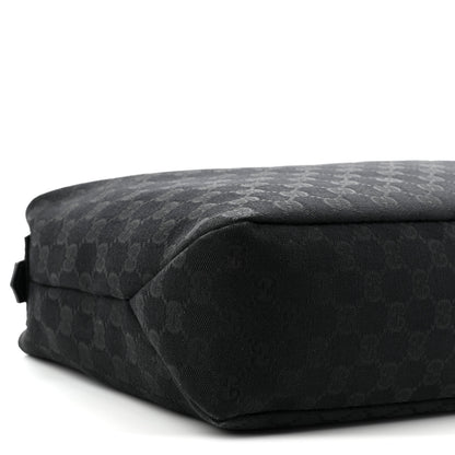 Gucci Monogram Medium Horsebit Chain Hobo Black 9 of 10