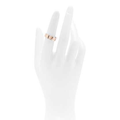Hermes 18K Rose Gold Diamond PM Kelly Ring 51 5.75 2 of 5