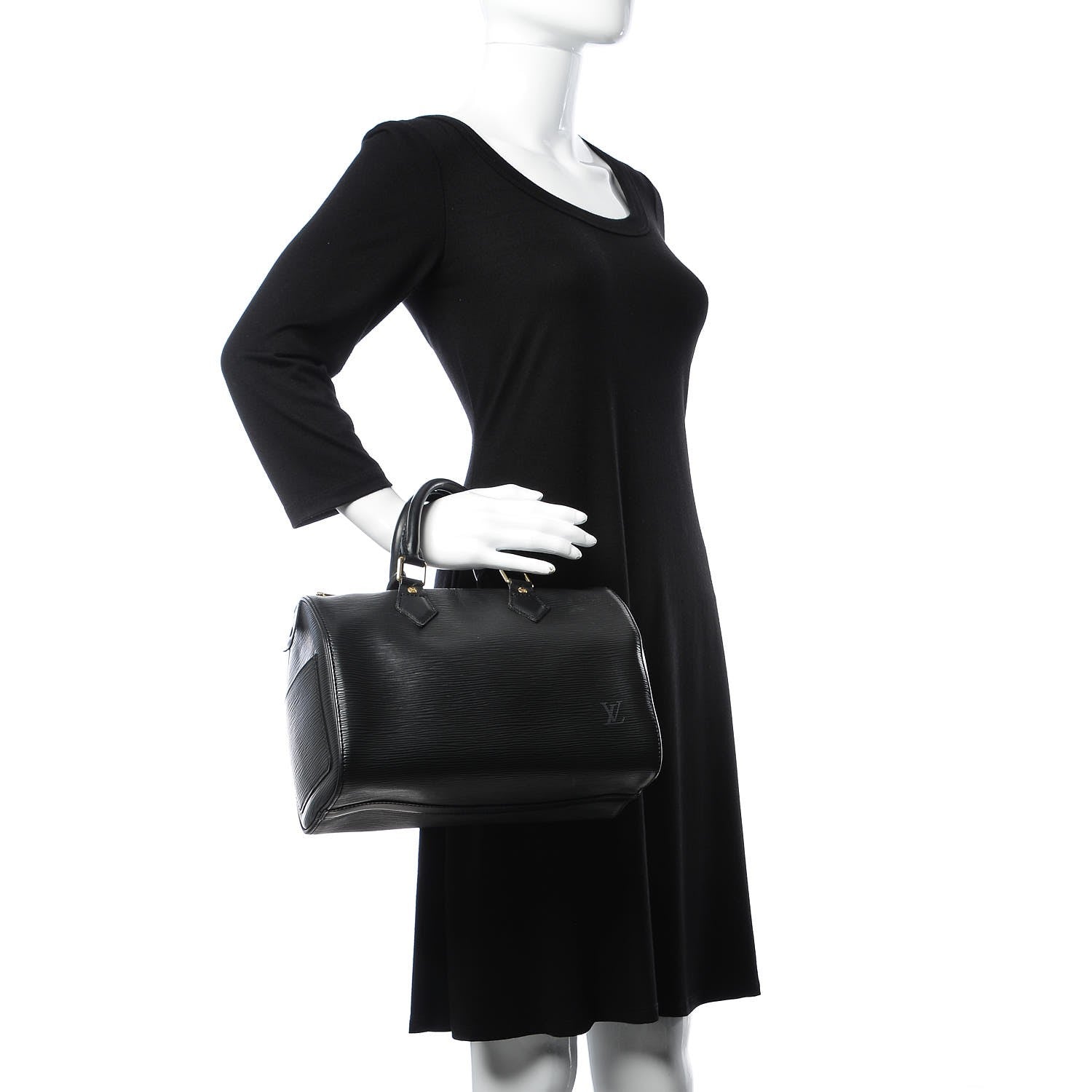 Louis Vuitton Epi Speedy 25 Black 2 of 14