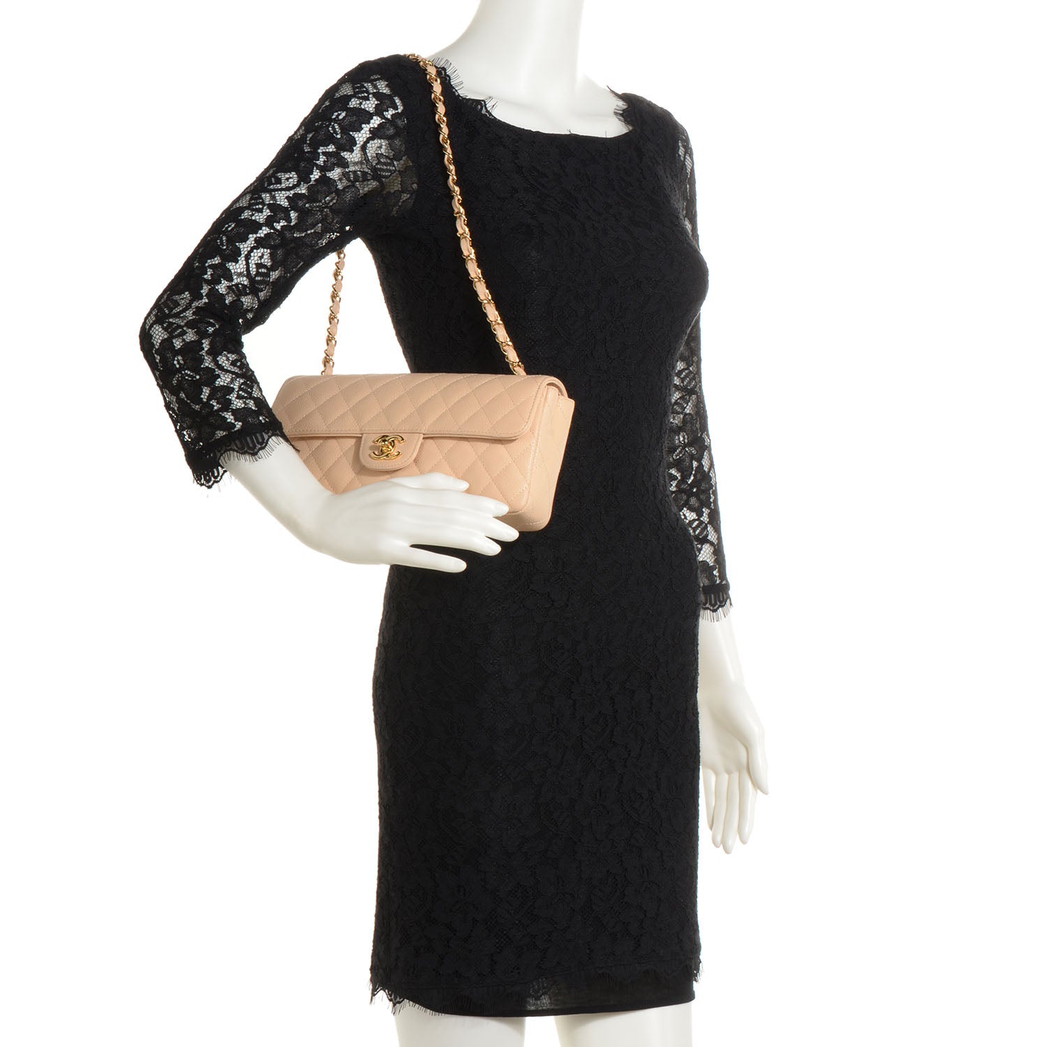 Chanel Caviar East West Flap Beige 2 of 10