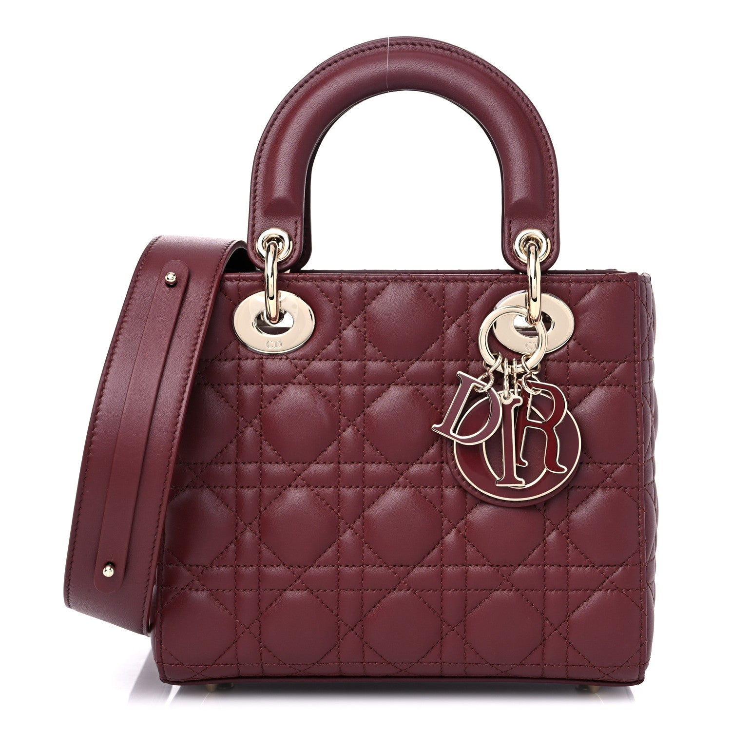 Christian Dior Lambskin Cannage Small My ABCDior Lady Dior Plum 1 of 13