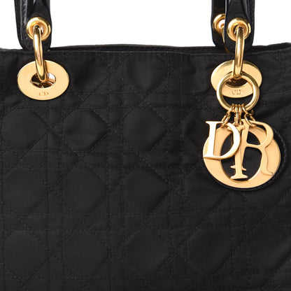 Christian Dior Nylon Cannage Stitched Medium Lady Dior Black 10 of 11