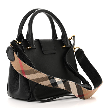 Burberry Soft Grain Calfskin Small Buckle Tote Black 3 of 10