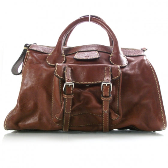 Calfskin Edith Satchel Ecureil Brown