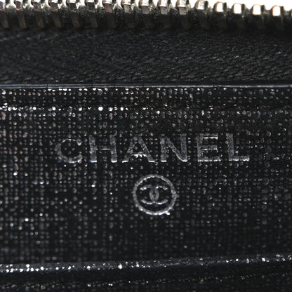 Chanel Iridescent Calfskin Quilted Zip Around Wallet Grey 6 of 9