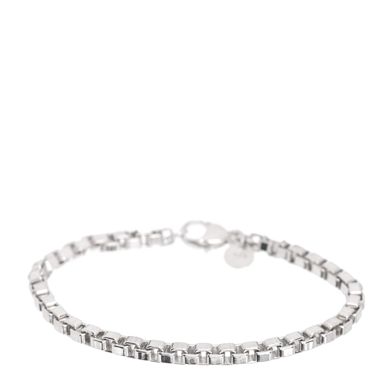 Tiffany Sterling Silver 4mm Venetian Link Bracelet 1 of 4