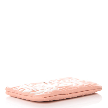 Chanel Goatskin Camellia Embossed Cosmetic Pouch Pink 4 of 8