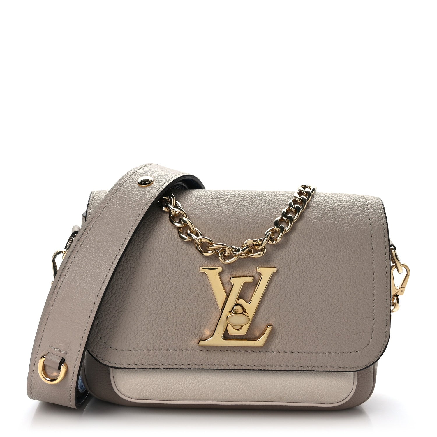 Louis Vuitton Grained Calfskin Lockme Tender Greige 1 of 8