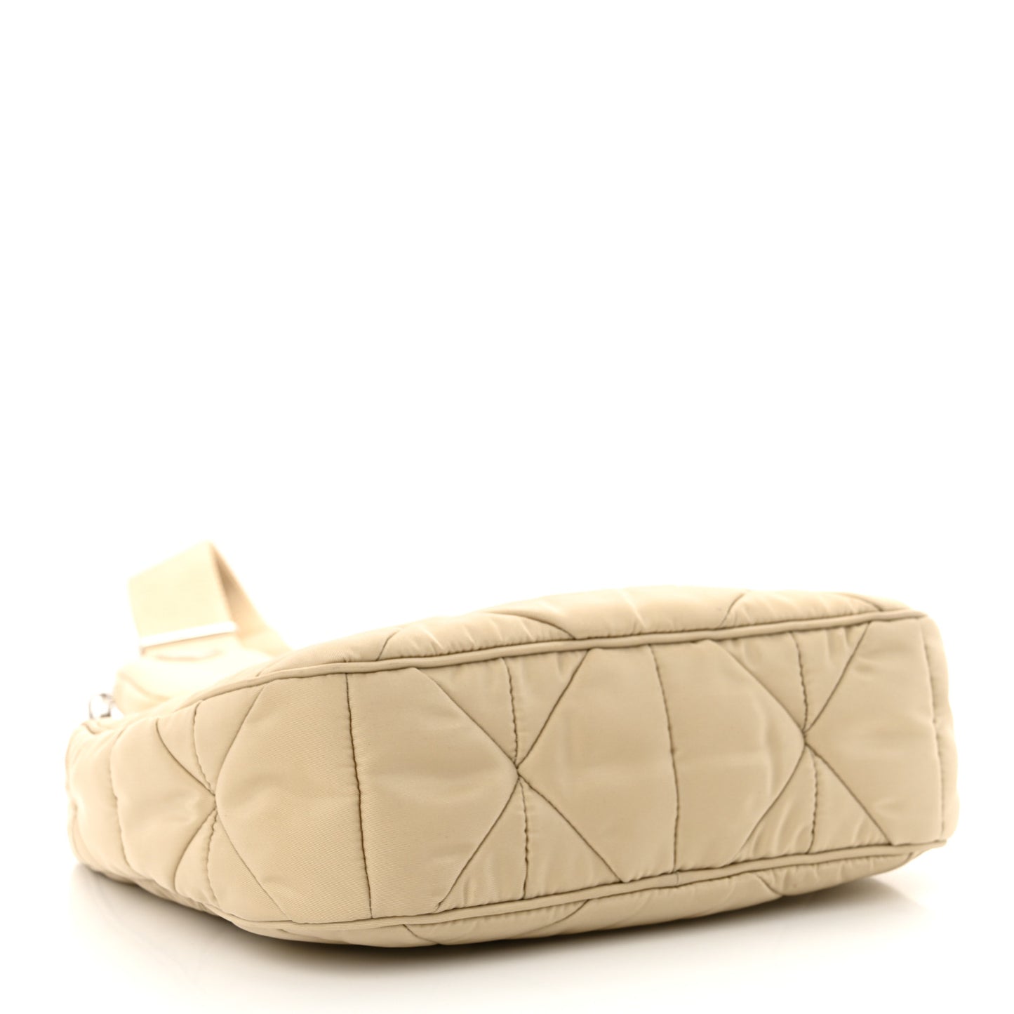 Re-Nylon Triangle Quilted Padded Patchwork System Shoulder Bag Deserto