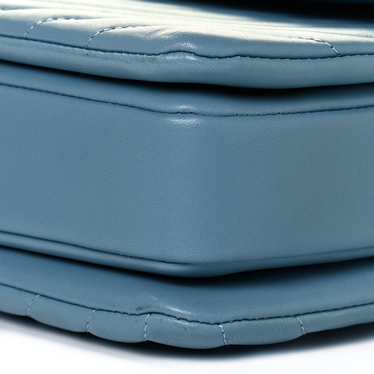 Lambskin Chevron Quilted Medium Trendy CC Dual Handle Flap Bag Light Blue