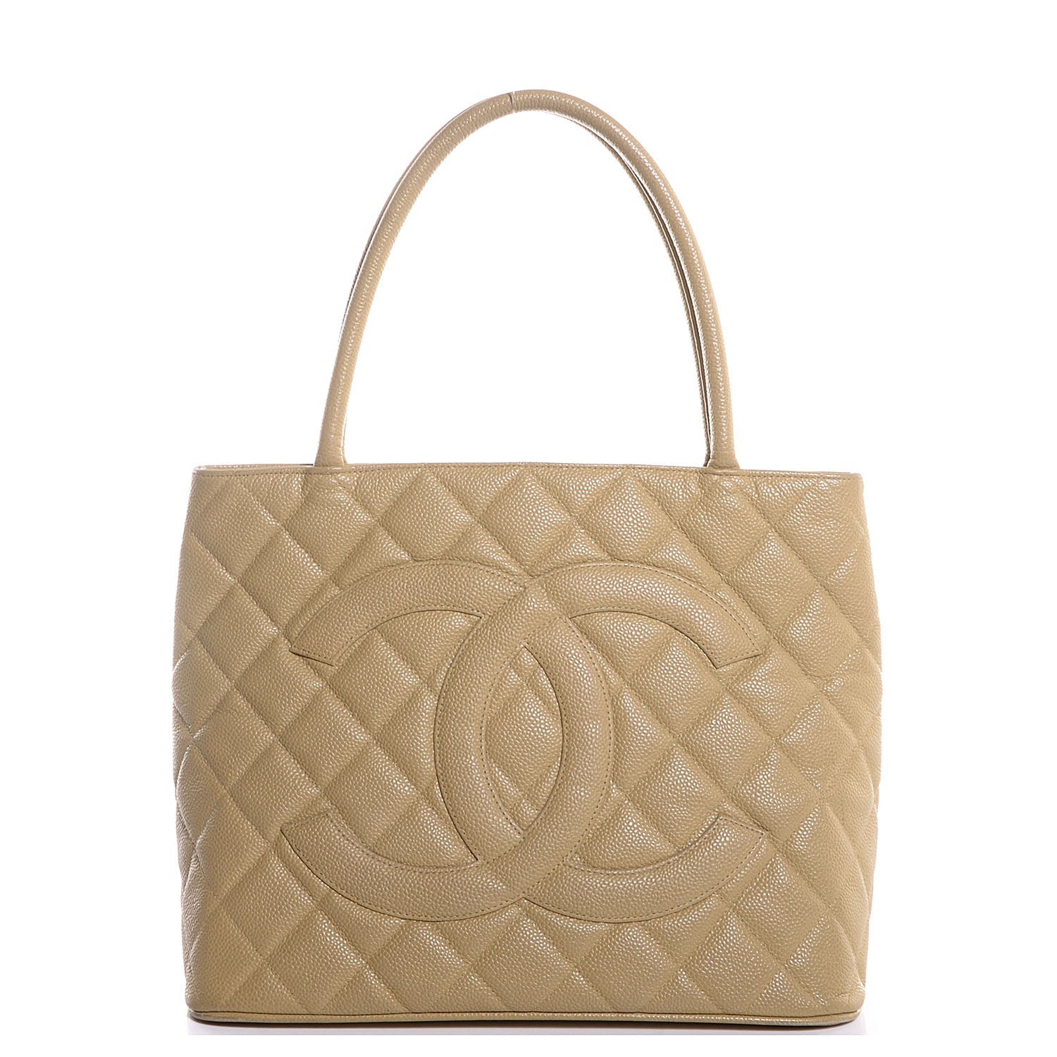 Chanel Caviar Quilted Medallion Tote Beige 1 of 8
