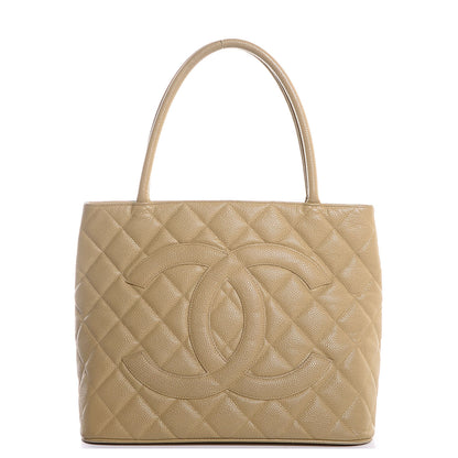 Chanel Caviar Quilted Medallion Tote Beige 1 of 8