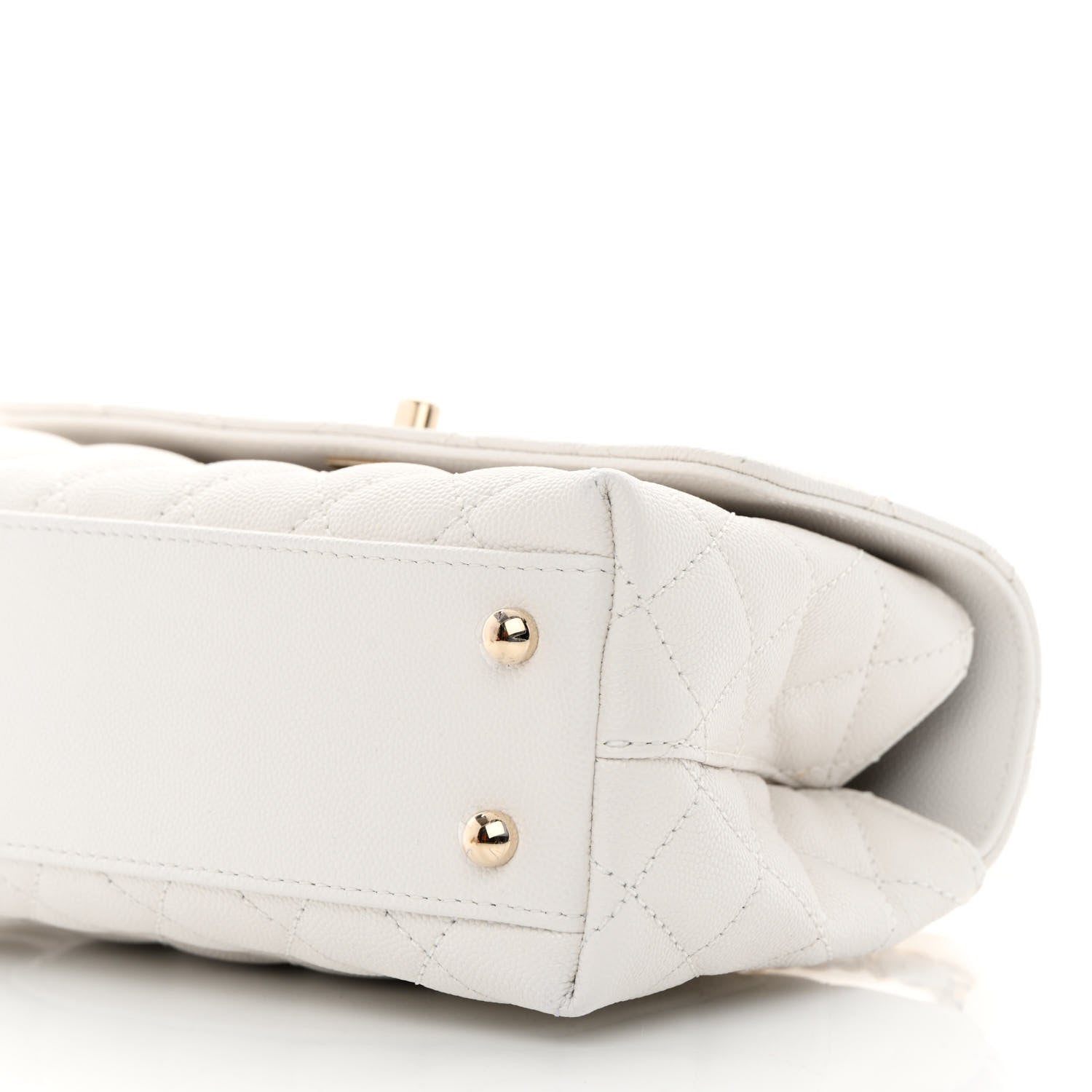 Chanel Caviar Quilted Mini Coco Handle Flap White 11 of 13